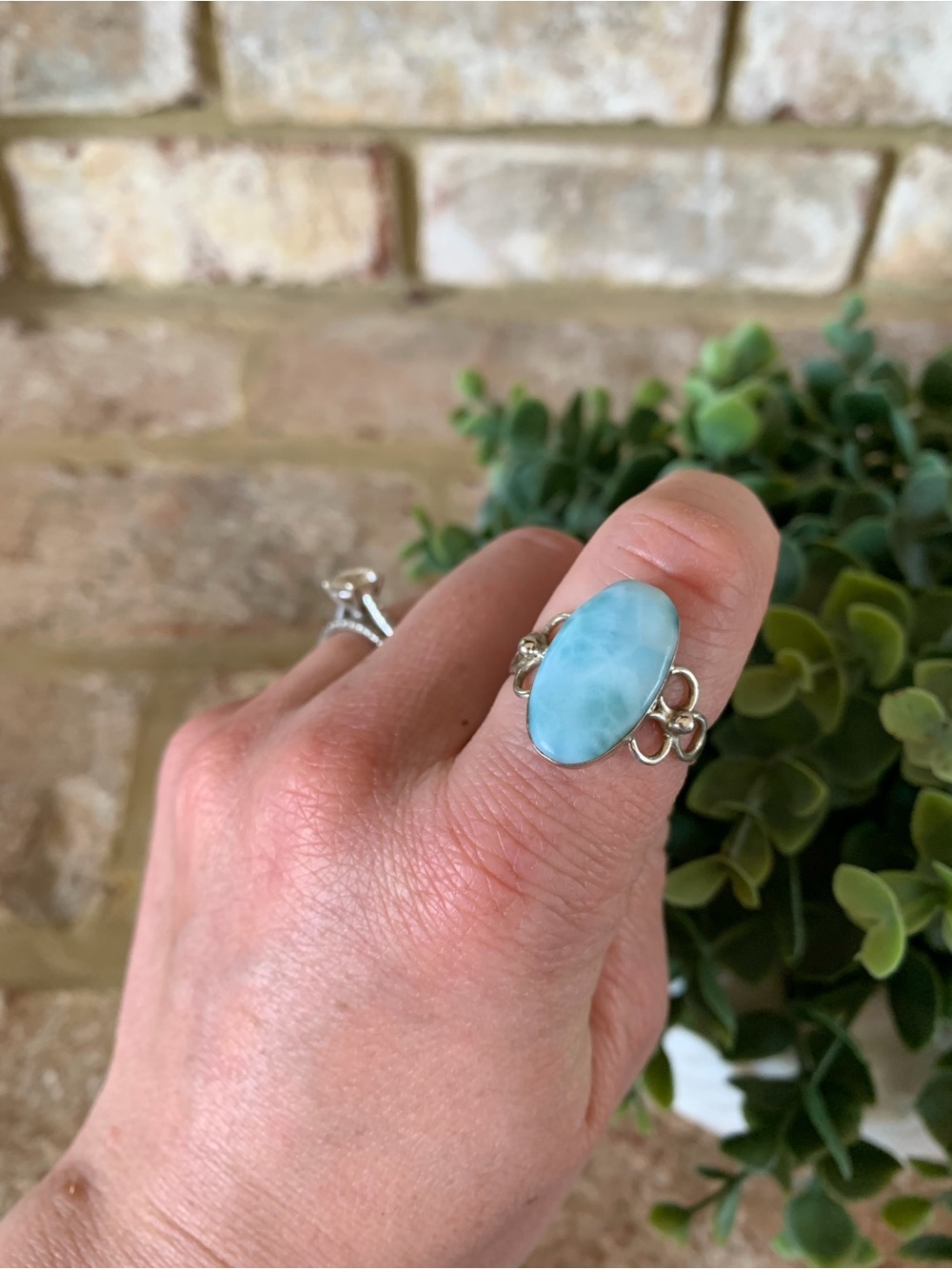 Hand Crafted | Larimar Sterling Ring - Blue - Picture 3 of 10